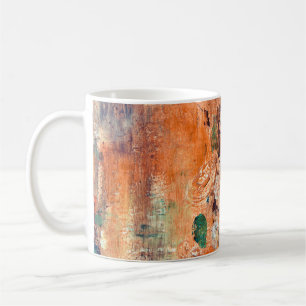 Alte Blumentapete, Grunge Vignette. Kaffeetasse