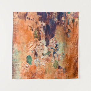 Alte Blumentapete, Grunge Vignette. Wandteppich