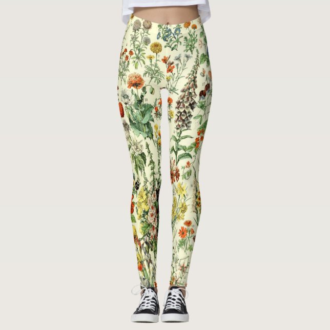 Alte botanische Illustration Leggings (Vorderseite)