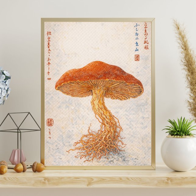 Alte botanische Pilz-Illustration, Japanisch Poster (Von Creator hochgeladen)