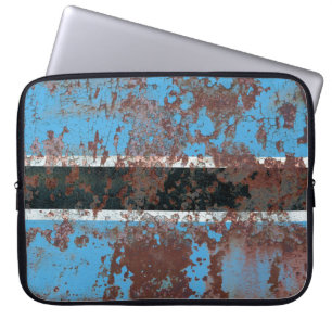 Alte Botswana-Grunge Hintergrund flagabstrakt, alt Laptopschutzhülle