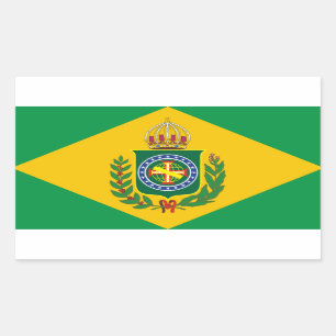 Alte brasilianische Flaggen-Stickers Rechteckiger Aufkleber