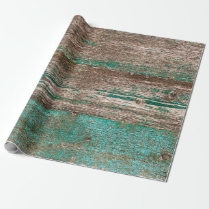 Alte braunblaue Holzoberfläche mit abblätternder F Geschenkpapier