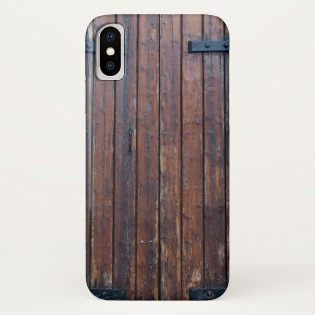 Alte braune Holztüren mit schwarzem Eisen unterstü Case-Mate iPhone Hülle (Rückseite)