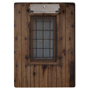 Alte braune Knotty Holztür Klemmbrett