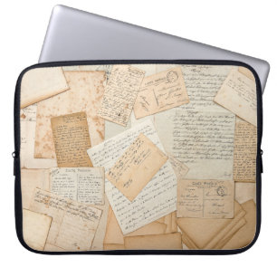 Alte Briefe, Handschriften, alte Postkarten, e Laptopschutzhülle