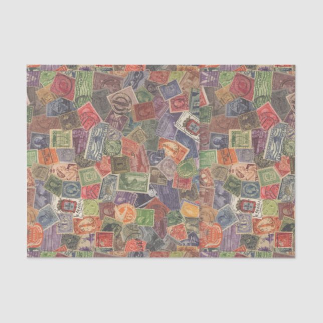 Alte Briefmarke Grafik Seidenpapier (Vorderseite)