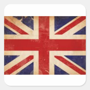Alte britische Flaggenaufkleber Quadratischer Aufkleber