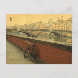 Alte Brücke in Florenz, Italien. Vintages Foto Feiertagspostkarte
