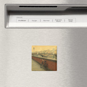 Alte Brücke in Florenz, Italien. Vintages Foto Magnet