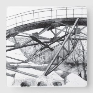 Alte Brücke Quadratische Wanduhr
