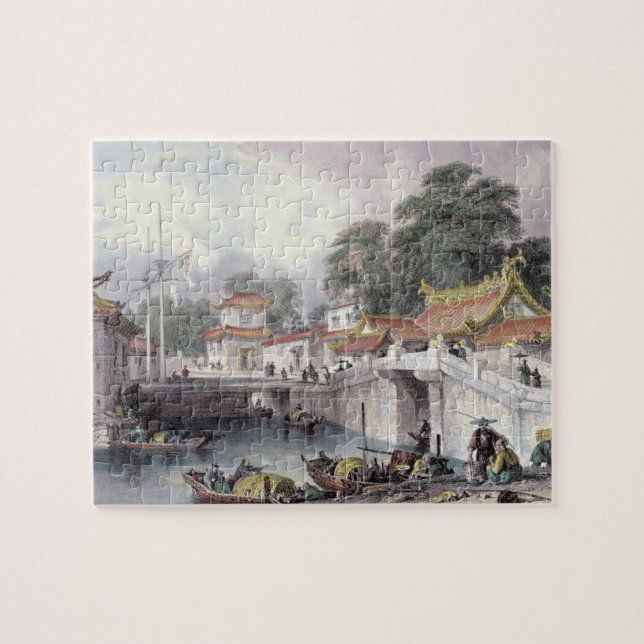 Alte Brücke über dem Fluss bei Chapro, c.1850 (c Puzzle (Horizontal)
