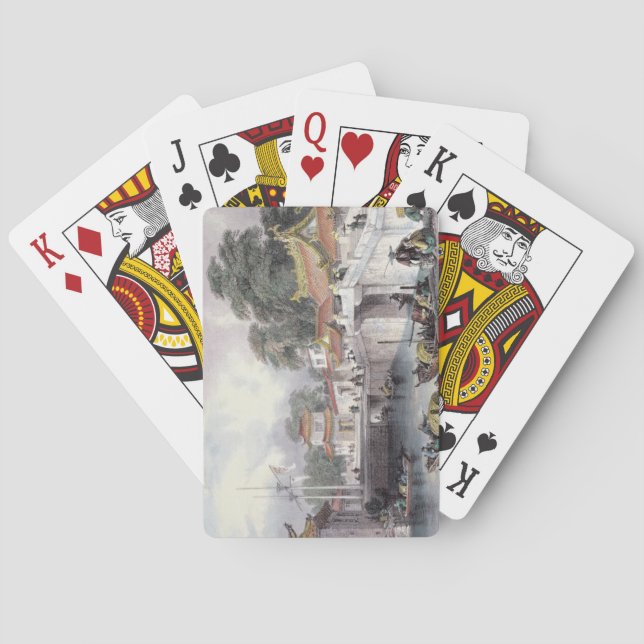 Alte Brücke über dem Fluss bei Chapro, c.1850 (c Spielkarten (Rückseite)