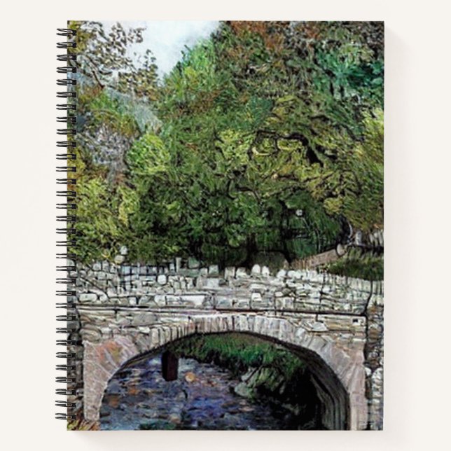 ALTE BRÜCKE ÜBER DEN FLUSS NOTIZBUCH (Vorderseite)