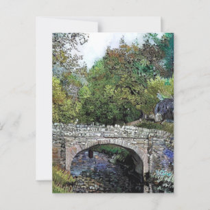 ALTE BRÜCKE ÜBER DEN FLUSS POSTKARTE