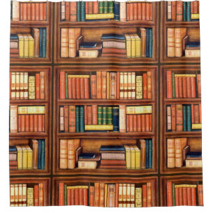 Alte Buch-Bücherregal Duschvorhang