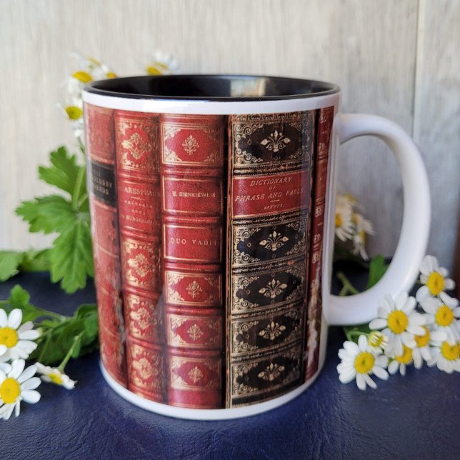 Alte Buchbibliothek Zweifarbige Tasse (Von Creator hochgeladen)
