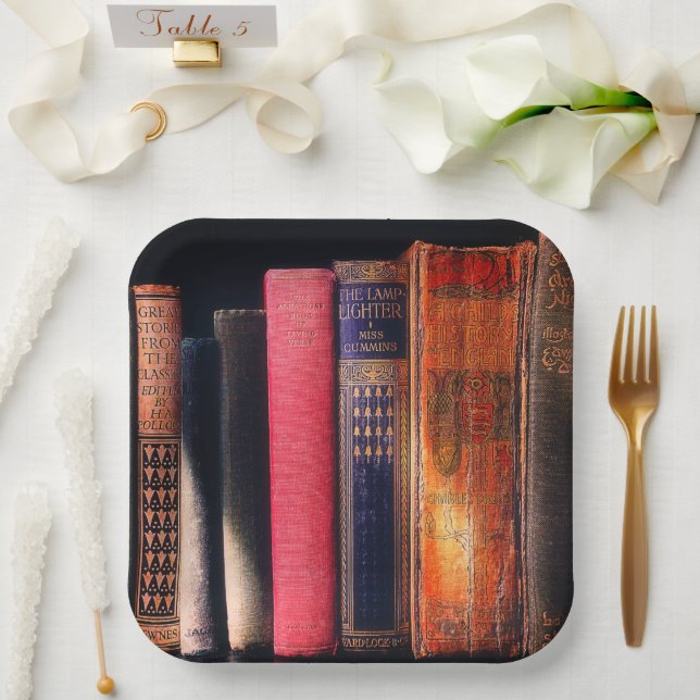 Alte Bücher Pappteller (Hochzeit)