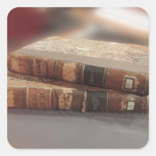 Alte Bücher Quadratischer Aufkleber