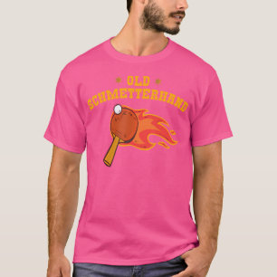 Alte Butterhand Tischtennis Bat Flammen Tischtenni T-Shirt