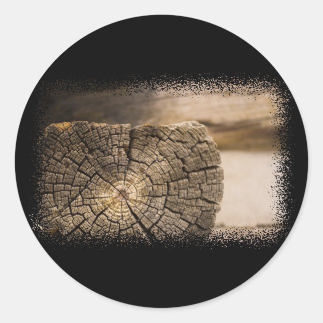 Alte Cabin Textures Runder Aufkleber (Vorderseite)