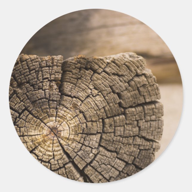 Alte Cabin Textures Runder Aufkleber (Vorderseite)