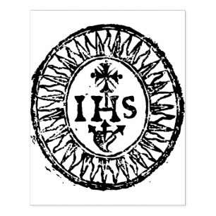 Alte ChristogrammKautschuk-Briefmarke Gummistempel