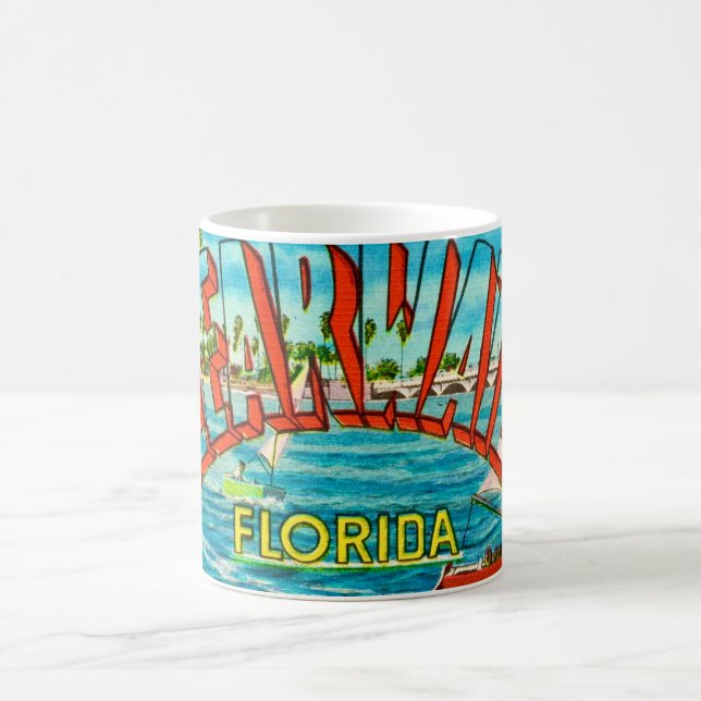 Alte Clearwater Florida Postkarten-Tasse Kaffeetasse (Mittel)