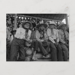 Alte Cowboys im Vintagen Foto von Rodeo  Postkarte