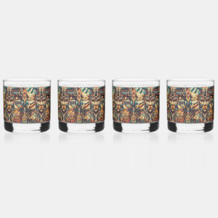 Alte Cyan "Mesoamerican Motif" 12oz Rocks Glass Whiskyglas