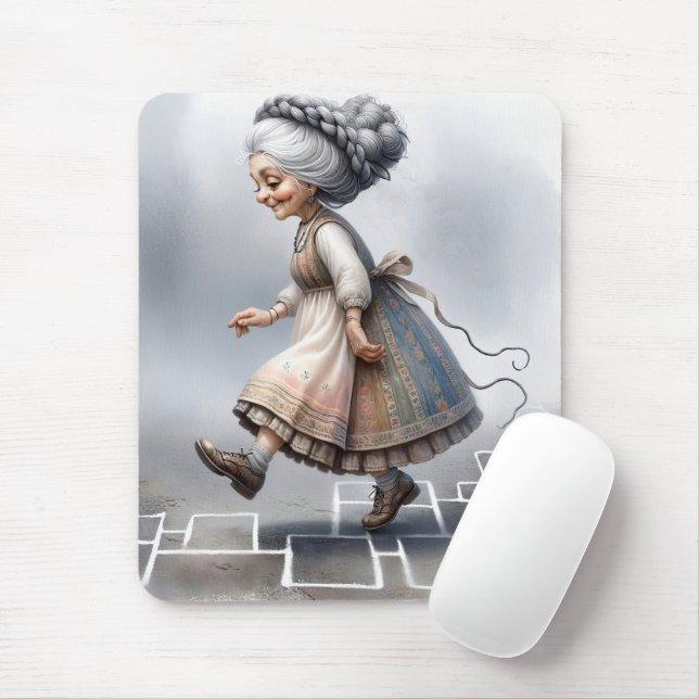 Alte Dame auf Spielplätzen Mousepad (Mit Mouse)
