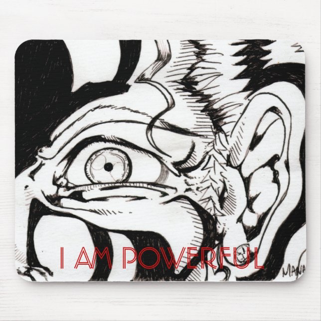 alte Dame des Anime, BIN ICH STARK Mousepad (Vorne)