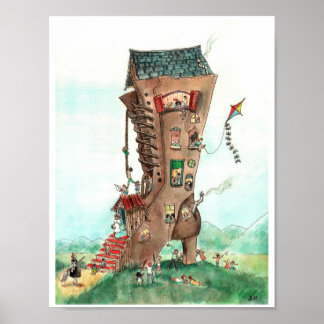 Alte Dame im Schuh Poster