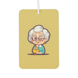 Alte Dame mit Huhn Autolufterfrischer