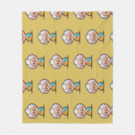 Alte Dame mit Hühnerdecke Fleecedecke