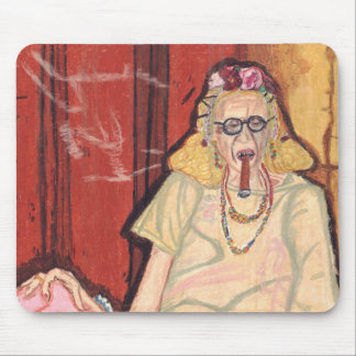 alte Dame und Zigarre Mousepad