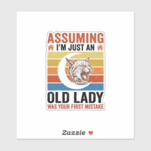 Alte Dame Wildcat Vintage Lustiges Shirt Design_1 Aufkleber