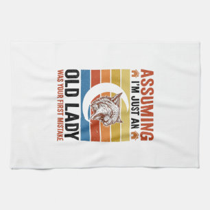 Alte Dame Wildcat Vintage Lustiges Shirt Design_1 Geschirrtuch