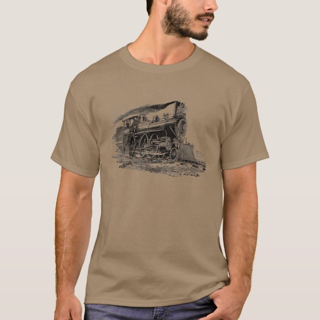 Alte Dampf-Lokomotive T-Shirt (Vorderseite)