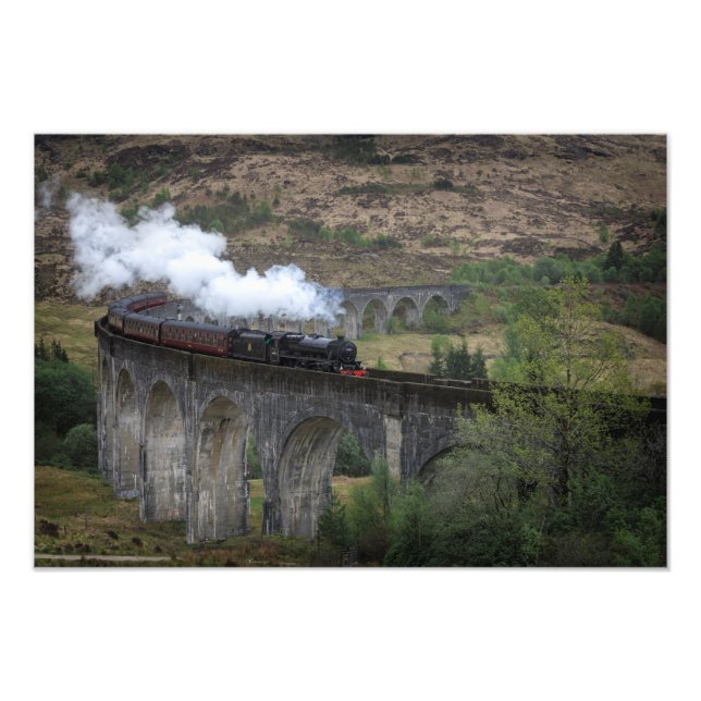 Alte Dampfbahn auf Glenfinnan Viadukt Fotodruck (Vorne)