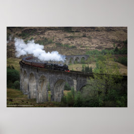 Alte Dampfbahn auf Glenfinnan Viadukt Poster