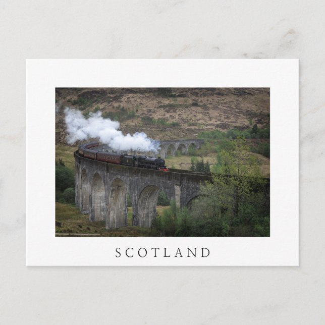Alte Dampfbahn auf Glenfinnan Viadukt Postkarte (Vorderseite)