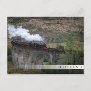 Alte Dampfbahn auf Glenfinnan Viadukt Postkarte
