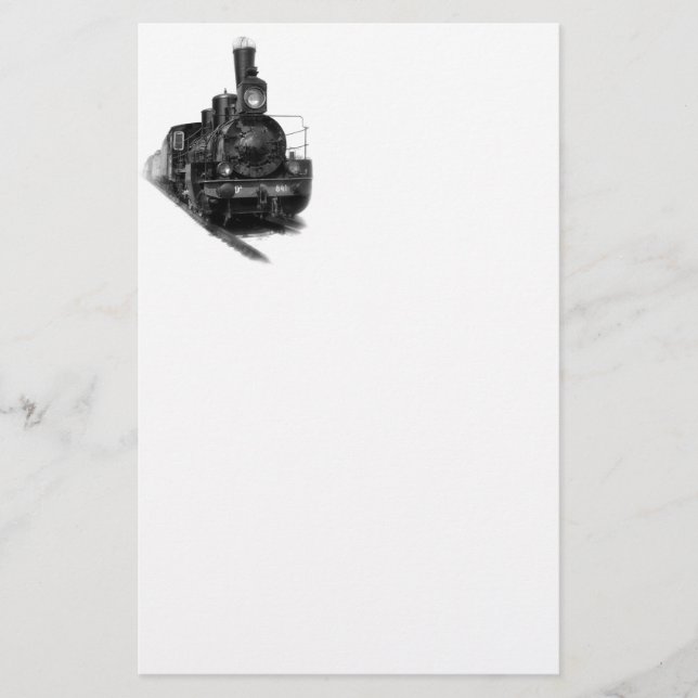 Alte Dampflokomotive Briefpapier (Vorderseite)