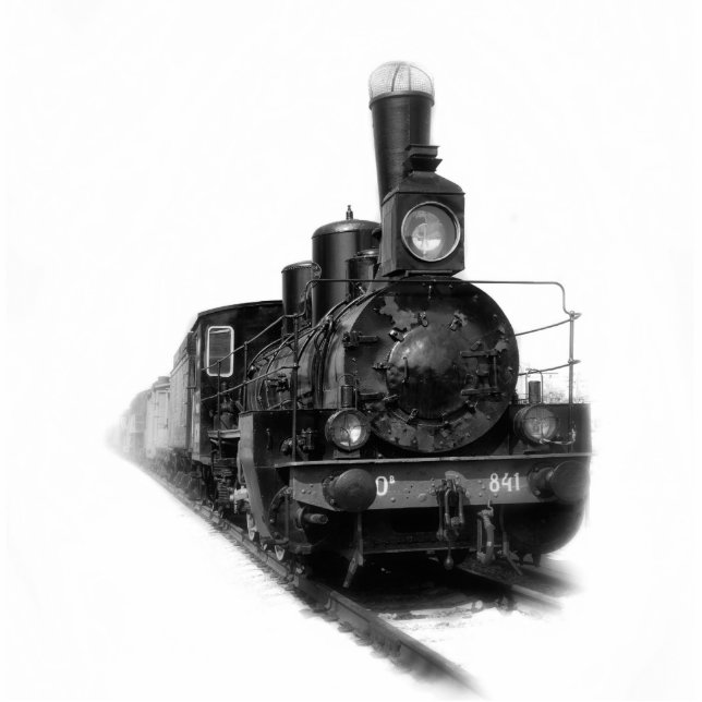 Alte Dampflokomotive Freistehende Fotoskulptur (Vorne)