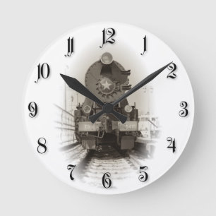 Alte Dampflokomotive Runde Wanduhr