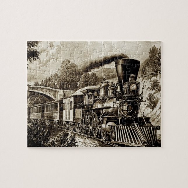 Alte Dampfzugbahn Puzzle (Horizontal)