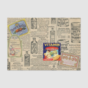 Alte Decoupage-Ephemera-Kataloganzeigen Seidenpapier