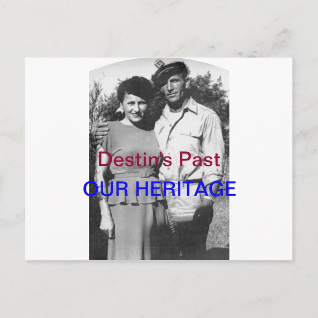 ALTE DESTIN POSTCARD~VINTAG~CAPTAIN & EHEFRAU, 194 POSTKARTE (Vorderseite)