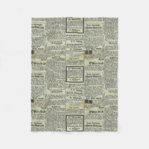 Alte deutsche Zeitungsdecke Fleecedecke